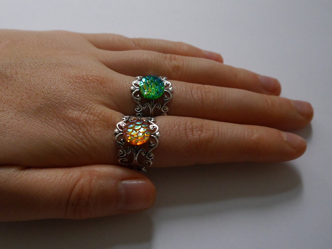 Mermaid ~ Ring ~ Meerjungfrau ~ Fischschuppen ~ skalen ~ Drachen ~ Schmuck ~ Fantasy ~ verstellbar