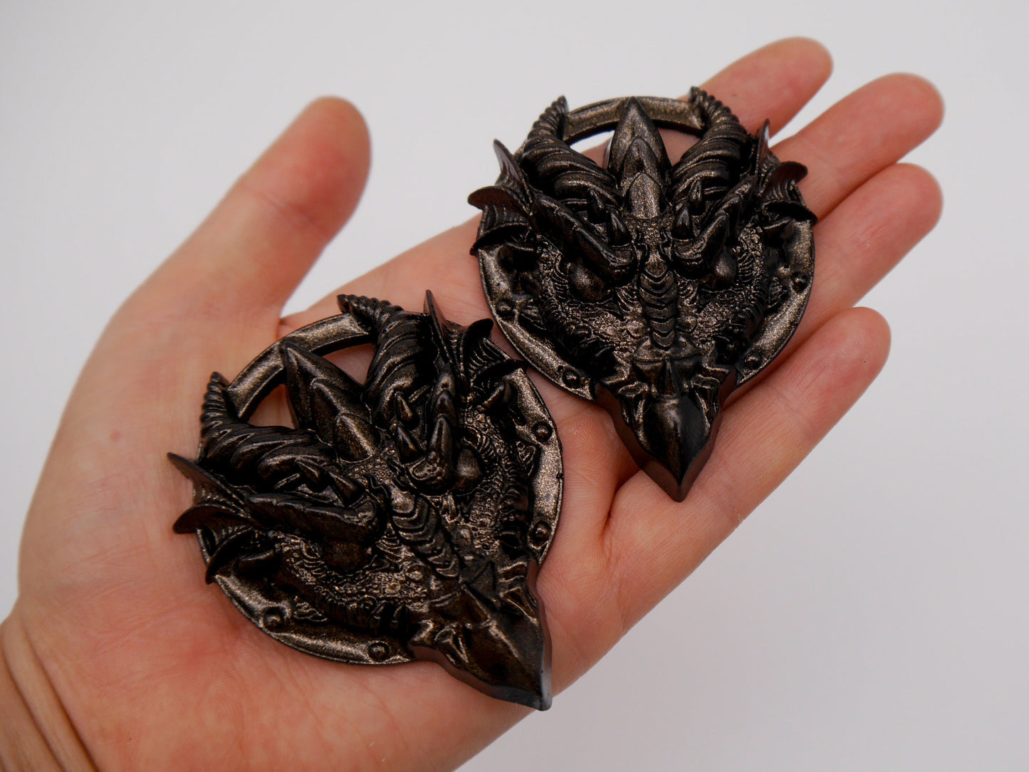 Drachen Amulett Kette ~ black silver Dragon Necklace ~ Fantasy ~ gothic ~ goth ~ witch ~ Resin ~ Geschenk