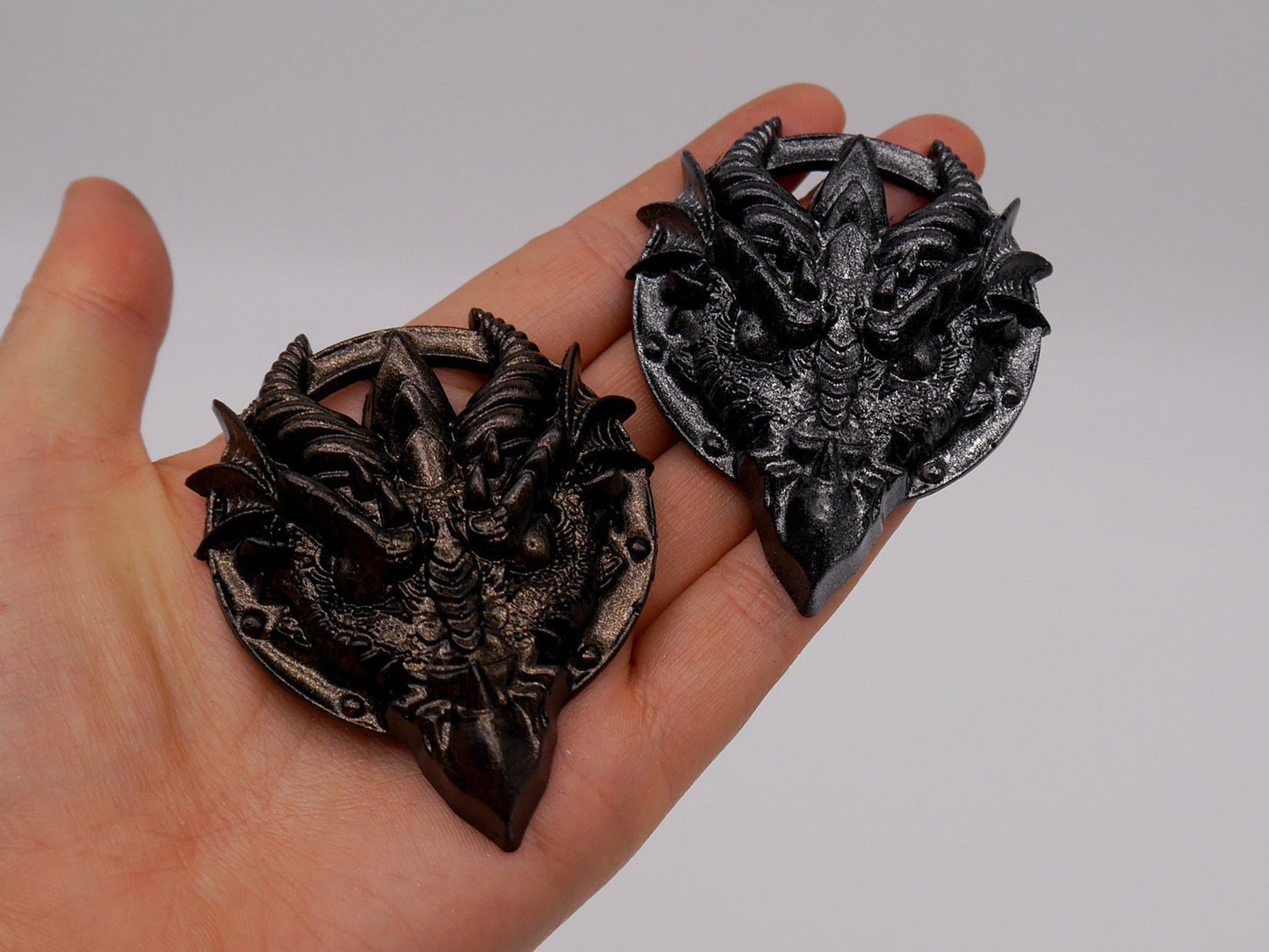 Drachen Amulett Kette ~ black silver Dragon Necklace ~ Fantasy ~ gothic ~ goth ~ witch ~ Resin ~ Geschenk