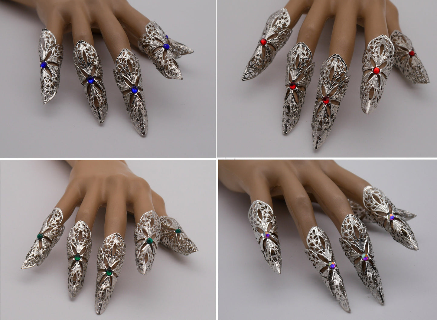 5pc fantasy Nails ~ Elb ~ Elfe ~ Filigree ~ Claws ~ Tips ~ Goth ~ Gothic