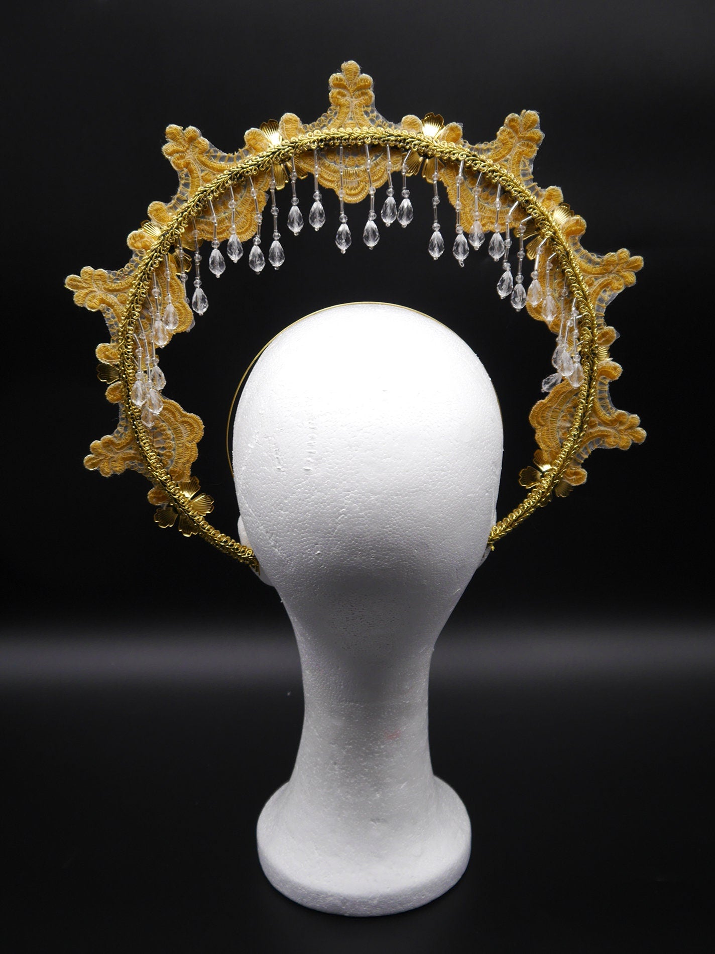 golden Madonna double Halo ~ Royal ~ Metal ~ religiös ~ gloriole ~ nimbus ~ crown ~ Krone ~ Kranz ~ Heiligenschein