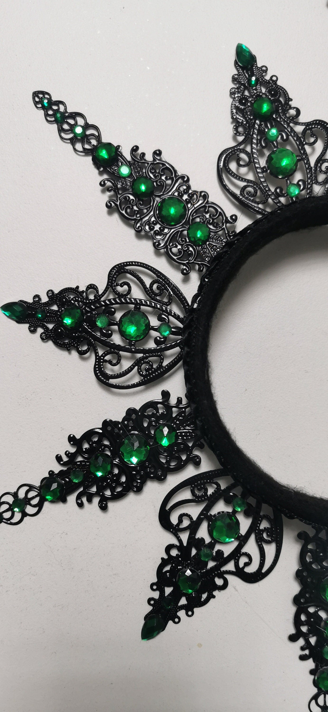 Halloween Crown ~ black Royal Metal halo ~ vampir ~ Krone ~ Kranz ~ Kopfschmuc ~ Headdress ~Heiligenschein ~ gothic ~ goth