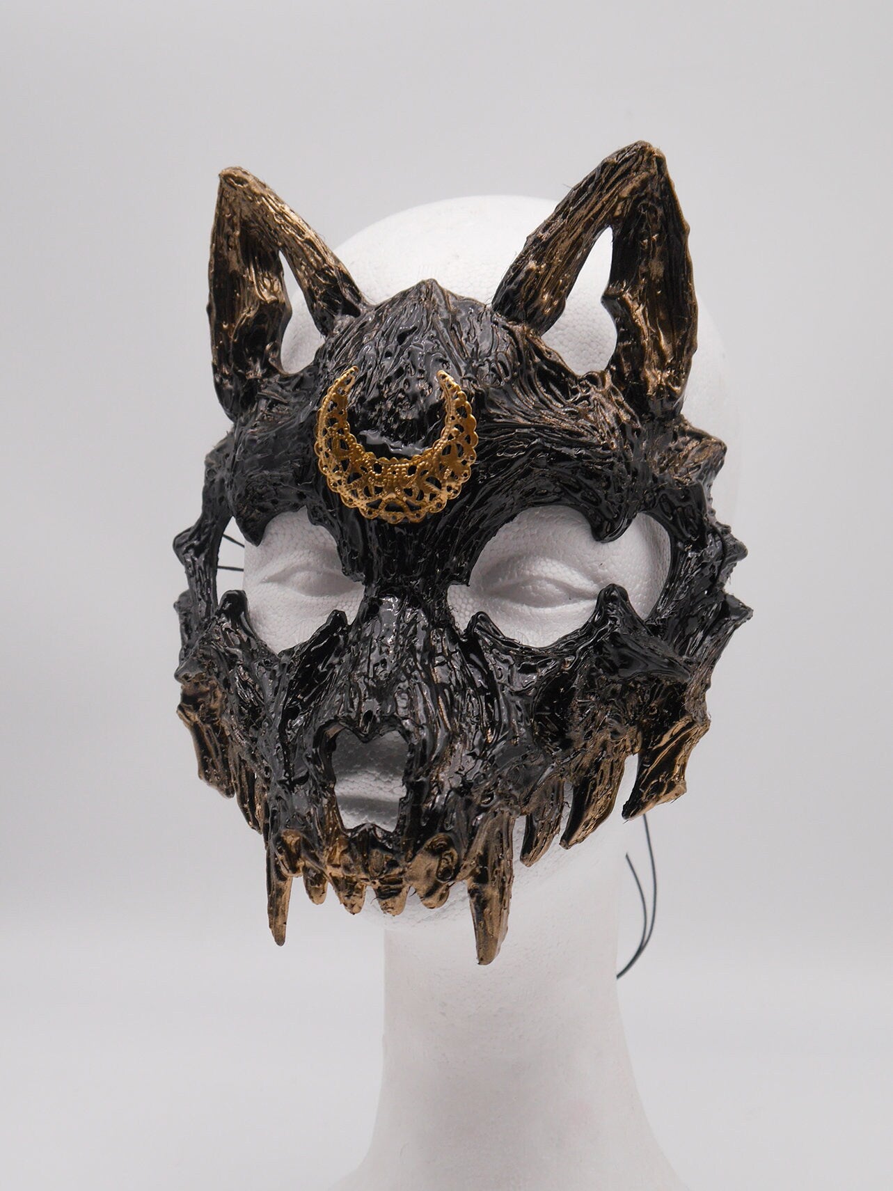Luna Cat Mask ~ Moon ~ Mond Maske ~ Headdress ~ Headpiece ~ Skull - Bones ~ wolves ~ wolf ~ Kopfschmuck