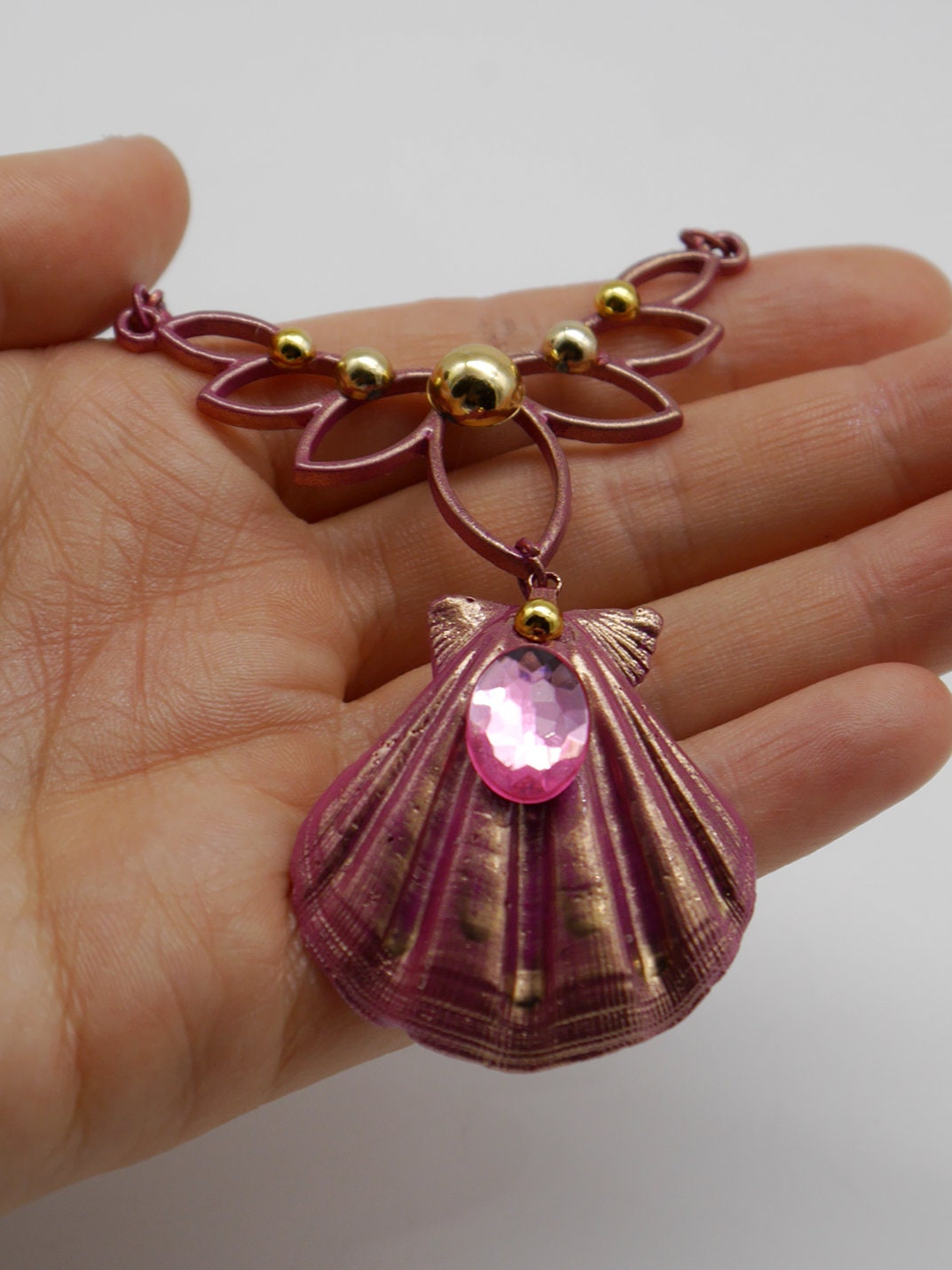 pink golden mermaid crown ~ Meerjungfrau Krone ~ Königin ~ Kopfschmuck ~ Sirene ~ Shell ~ Muschlekrone