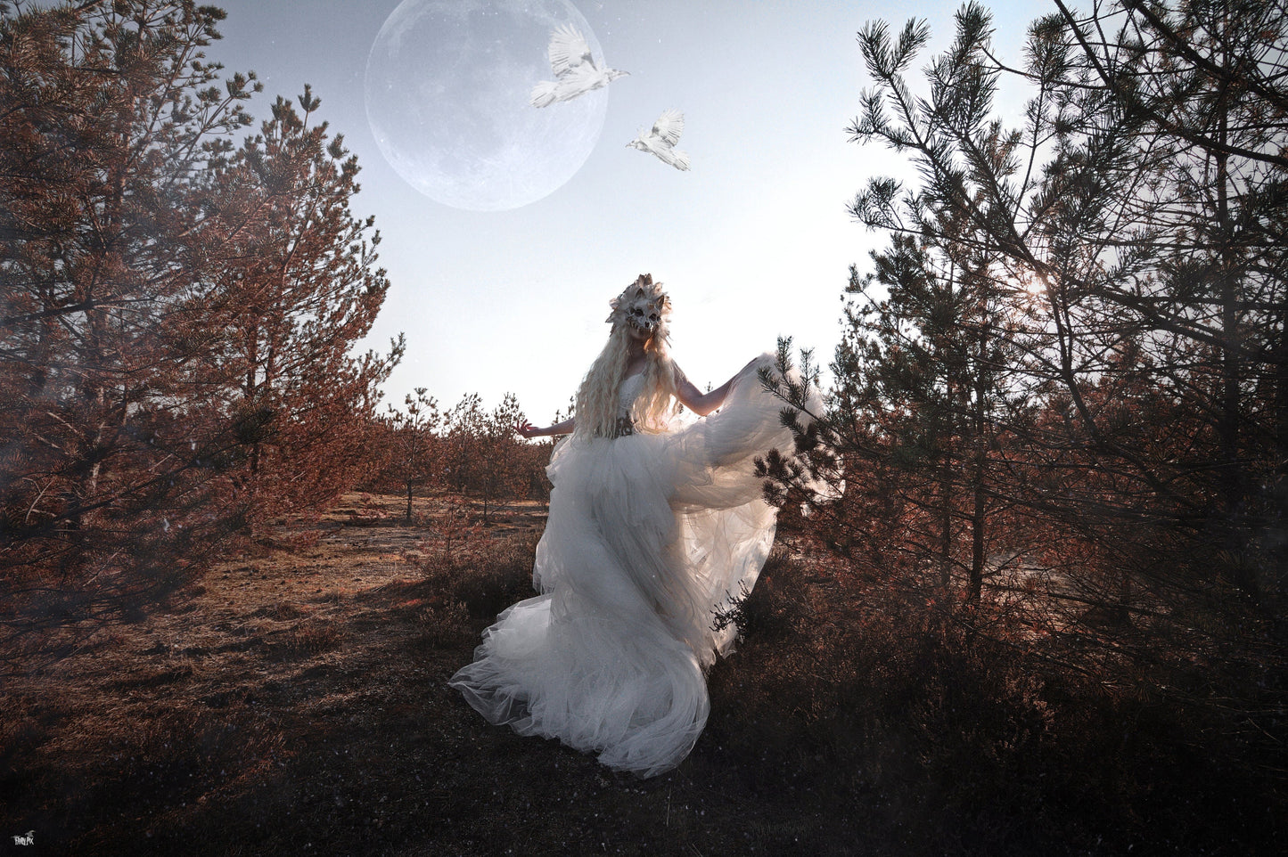 Luna Cat Mask ~ Moon ~ Mond Maske ~ Headdress ~ Headpiece ~ Skull - Bones ~ wolves ~ wolf ~ Kopfschmuck