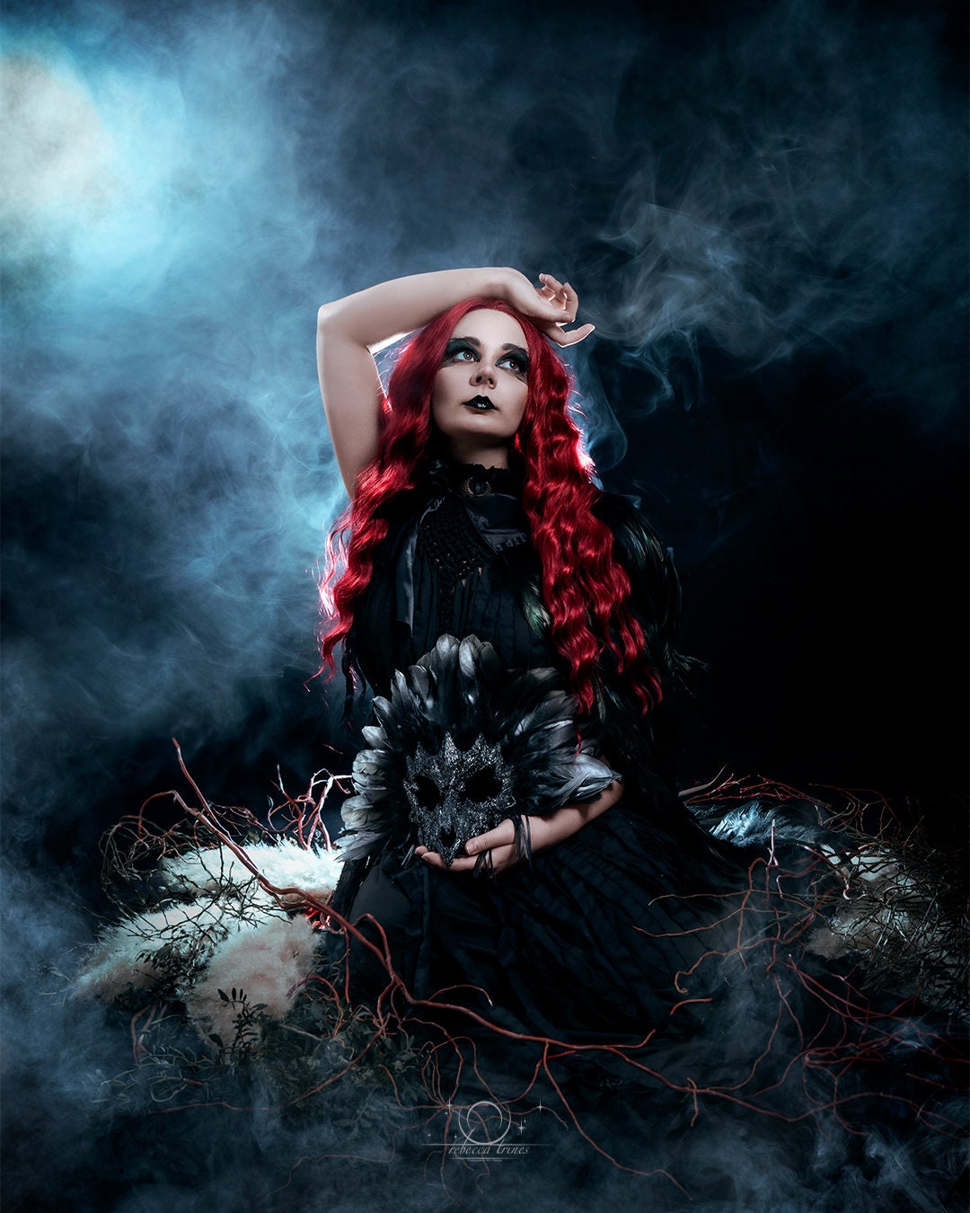 Demon Skull Mask ~ gothic Maske ~ Headdress ~ Headpiece ~ Skull - Bones ~ goth ~ Kopfschmuck - festival ~ Devil