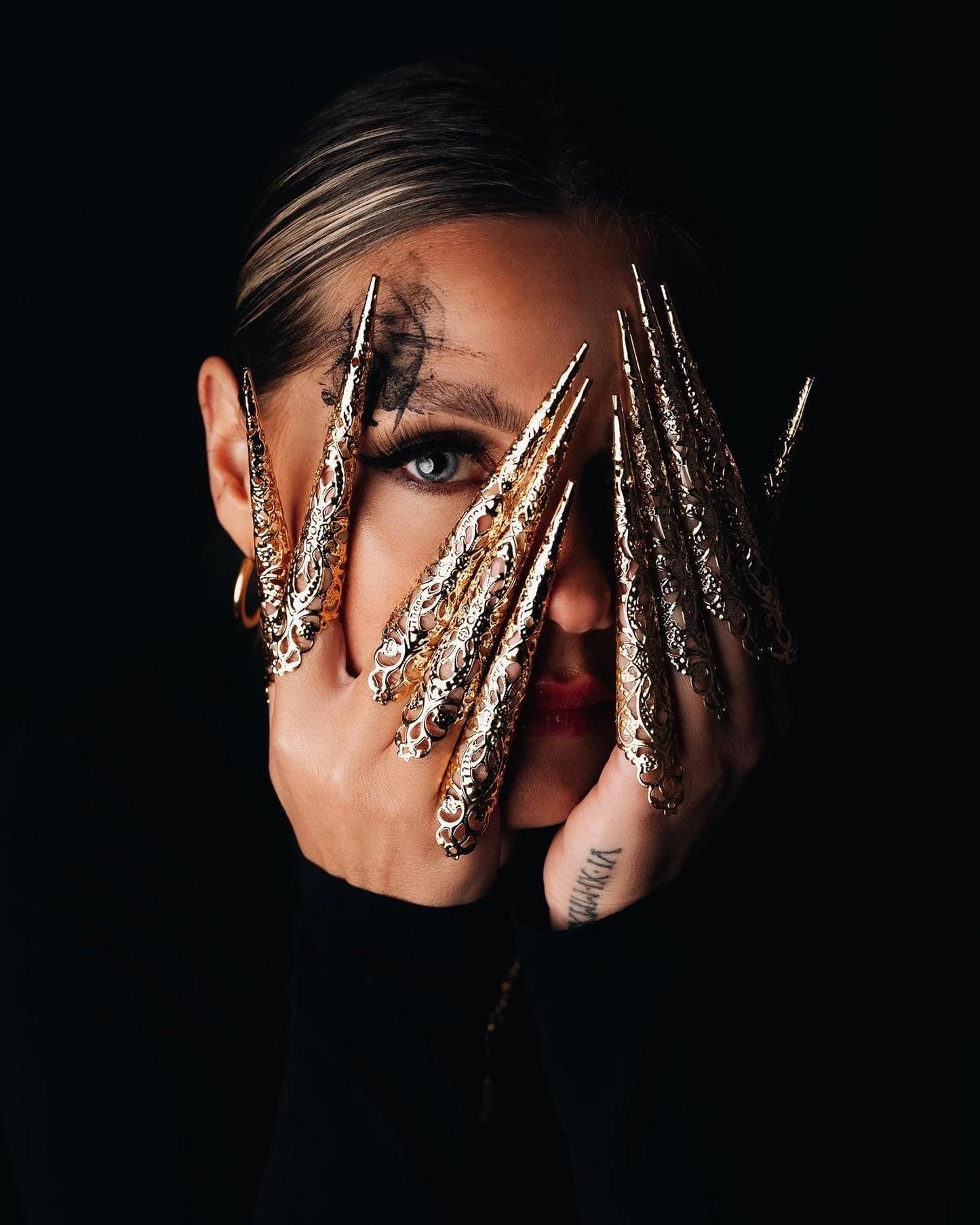 XXL gothic Claws ~ 5pc filigree Nails ~ Nagel ~ Krallen ~ Ringe ~ Demon ~ Nägel ~ Tips