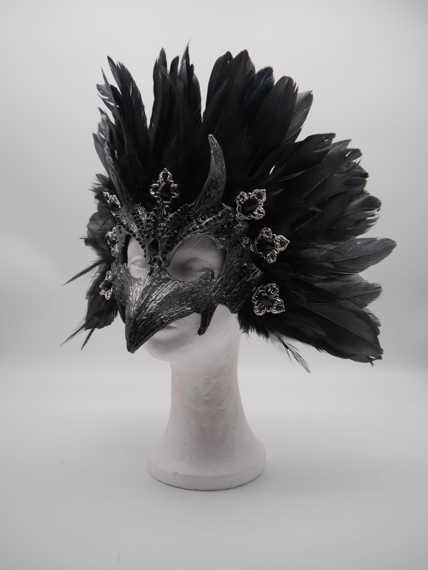Raven Mask ~ Crow ~ Rabe ~ Vogel ~ Maske ~ Headdress ~ Headpiece ~ Skull - Bones ~ festival ~ Kopfschmuck ~ Teufel
