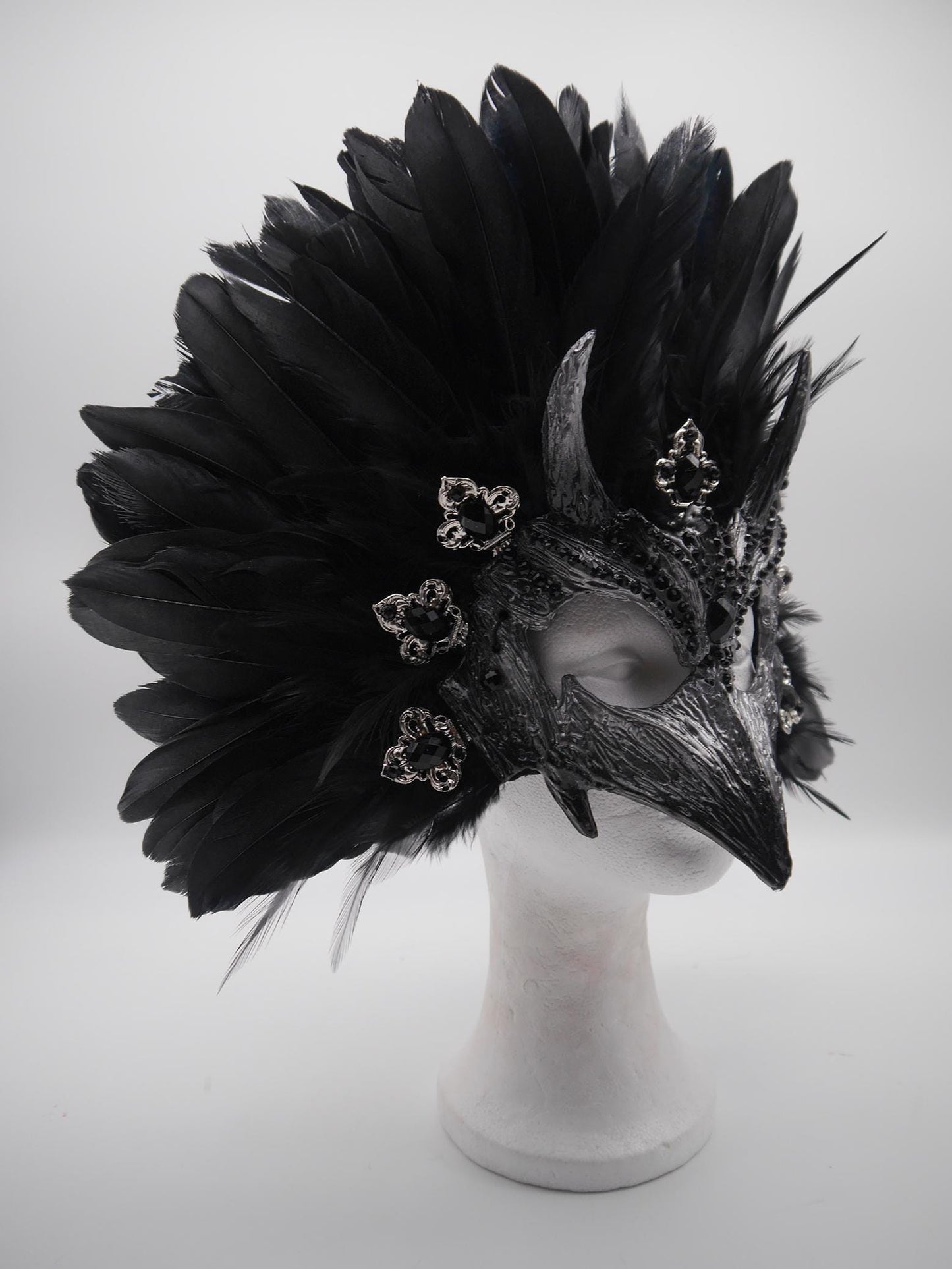 Raven Mask ~ Crow ~ Rabe ~ Vogel ~ Maske ~ Headdress ~ Headpiece ~ Skull - Bones ~ festival ~ Kopfschmuck ~ Teufel
