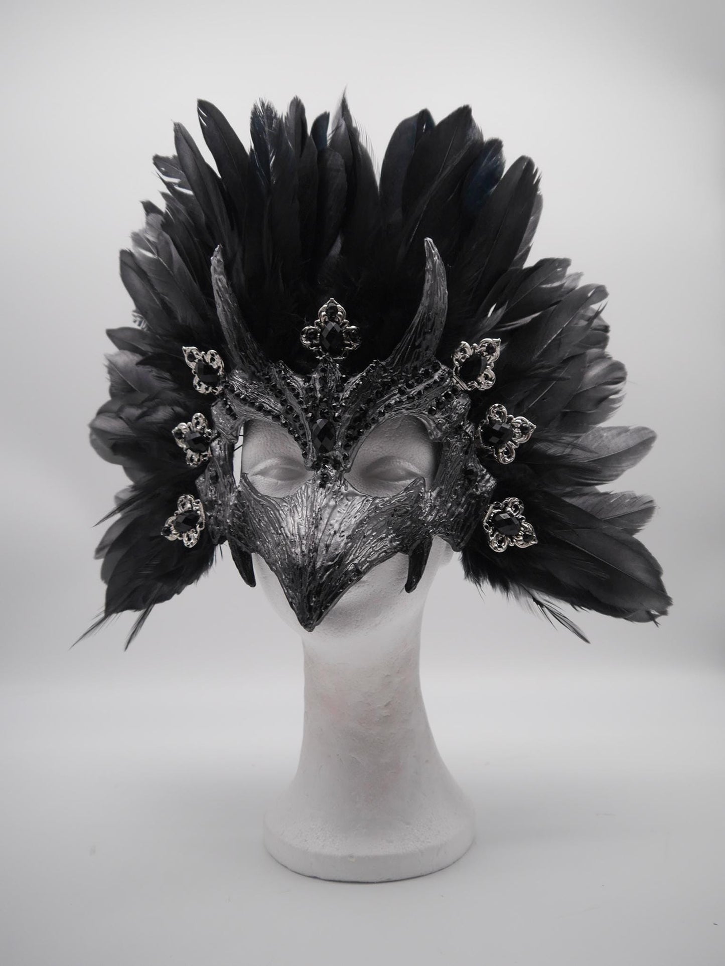 Raven Mask ~ Crow ~ Rabe ~ Vogel ~ Maske ~ Headdress ~ Headpiece ~ Skull - Bones ~ festival ~ Kopfschmuck ~ Teufel