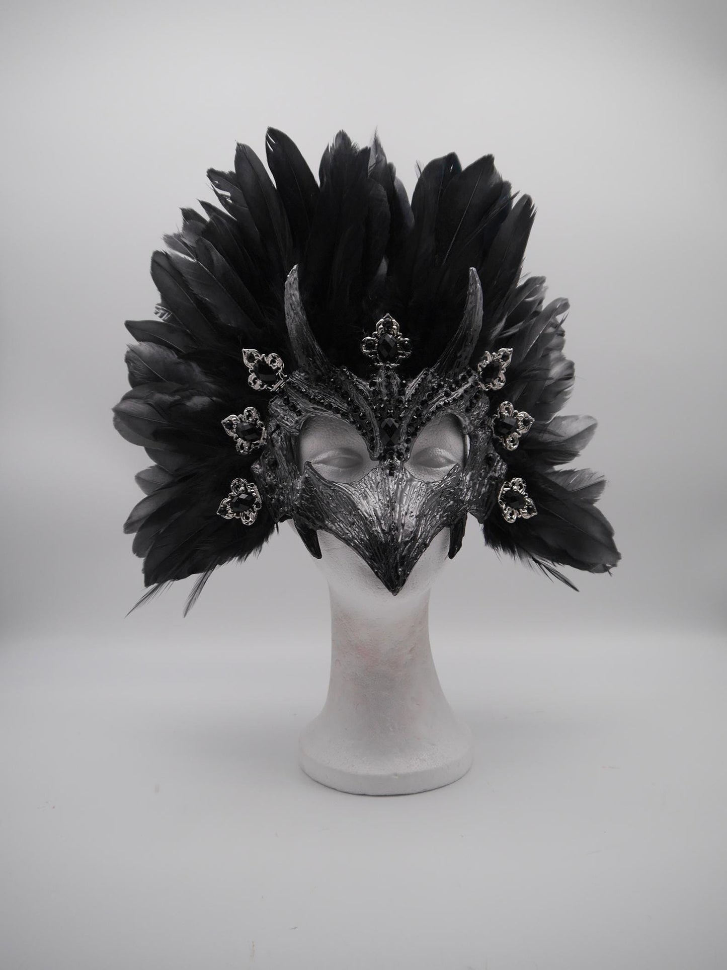 Raven Mask ~ Crow ~ Rabe ~ Vogel ~ Maske ~ Headdress ~ Headpiece ~ Skull - Bones ~ festival ~ Kopfschmuck ~ Teufel