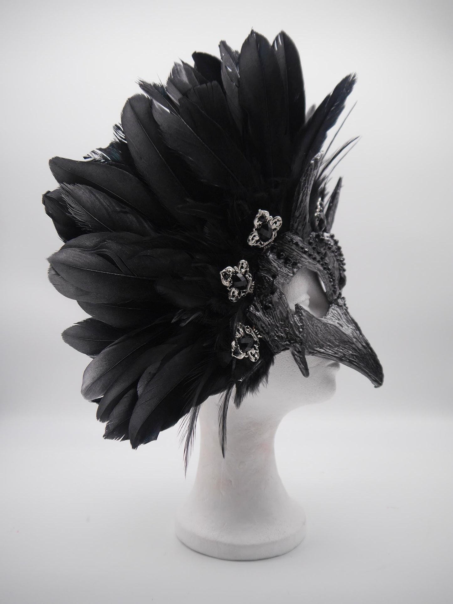 Raven Mask ~ Crow ~ Rabe ~ Vogel ~ Maske ~ Headdress ~ Headpiece ~ Skull - Bones ~ festival ~ Kopfschmuck ~ Teufel