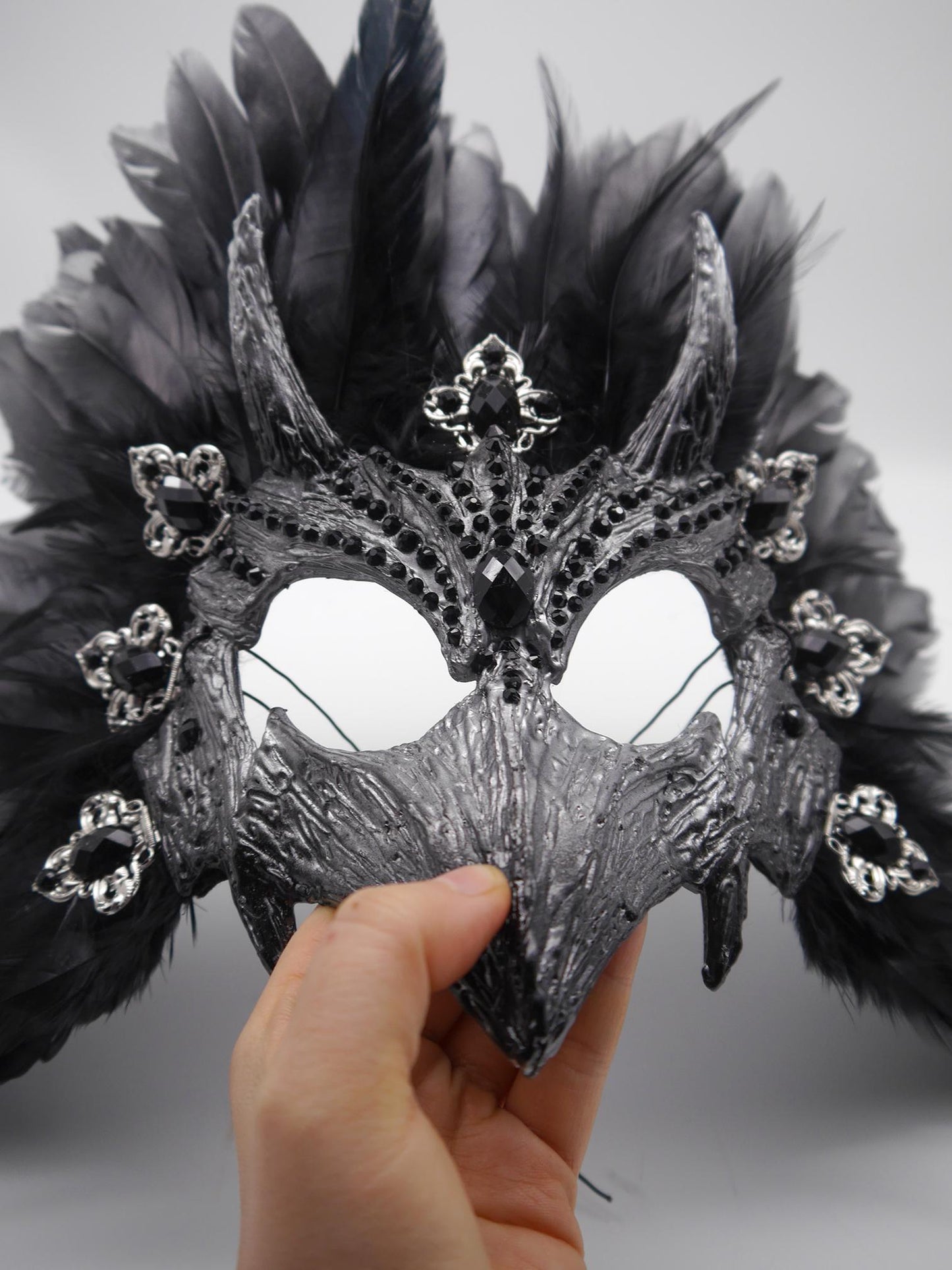 Raven Mask ~ Crow ~ Rabe ~ Vogel ~ Maske ~ Headdress ~ Headpiece ~ Skull - Bones ~ festival ~ Kopfschmuck ~ Teufel
