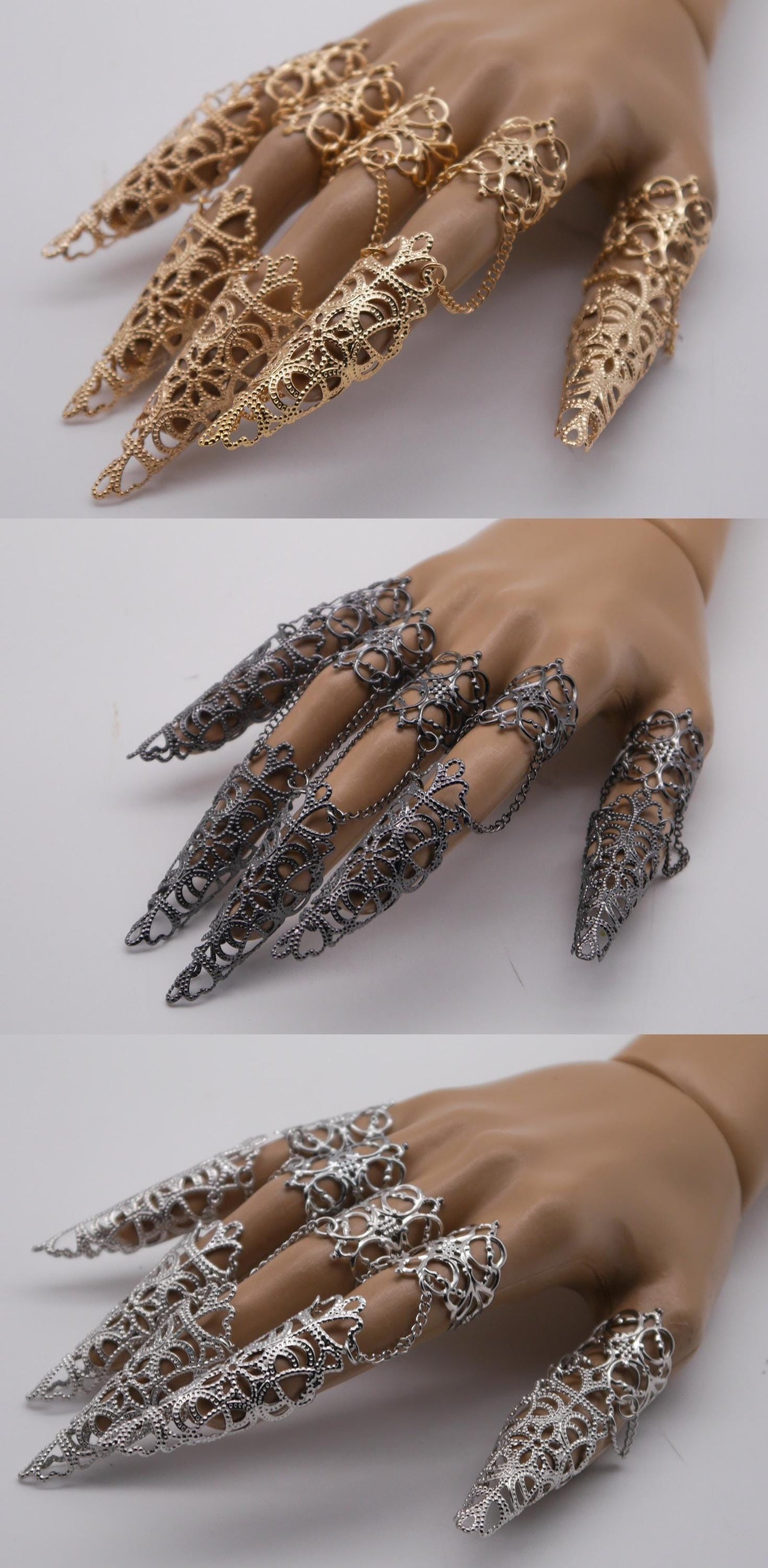 Full Hand Nails ~ filigree Claws (1pc = 1 Full Hand Piece) ~ Nails ~ Nagel ~ Krallen ~ Ringe ~ Gothic ~ Nägel ~ Tips