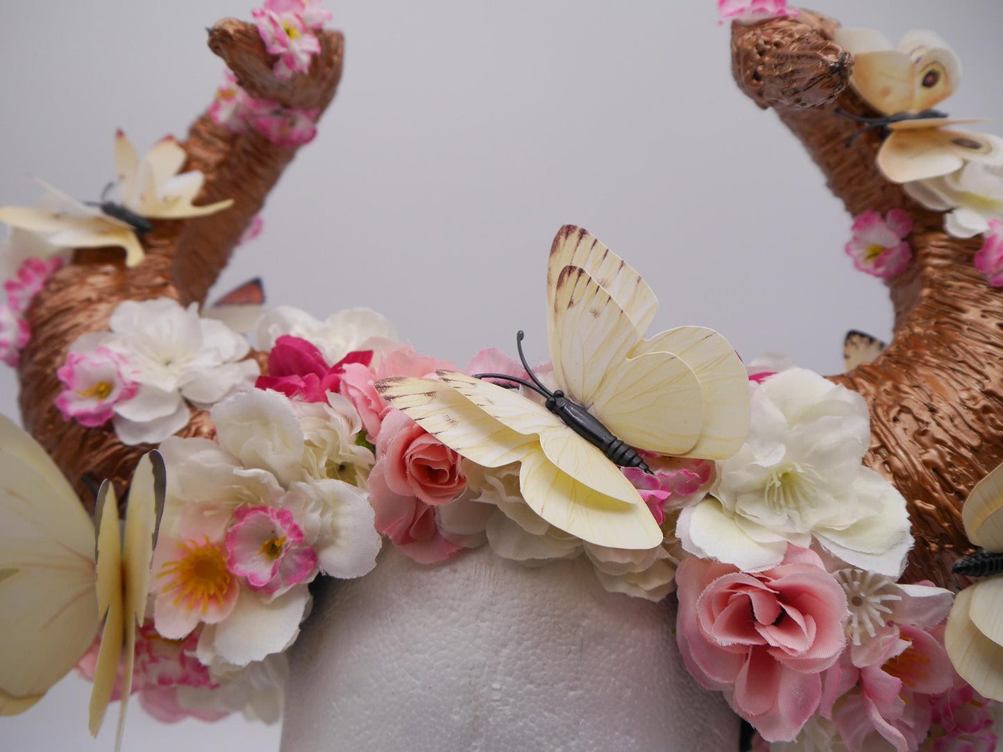 spring flower butterfly Headdress ~ forest fantasy Horns ~ Elfen ~ Feen ~ faun Headpiece ~ Schmetterling ~ Kopfschmuck ~ Fee