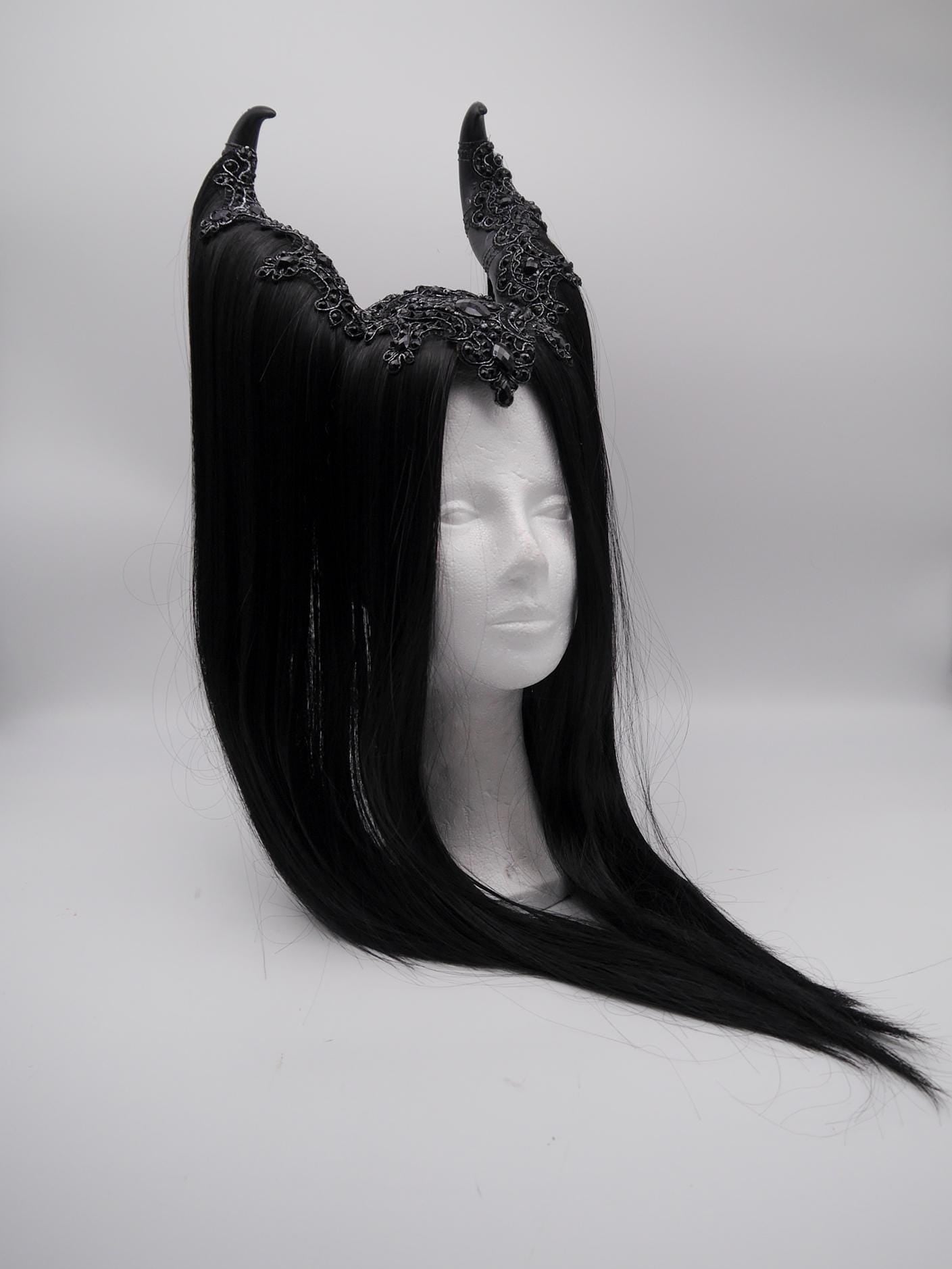 black maleficent Headdress ~ Gothic headpiece ~ Kopfschmuck