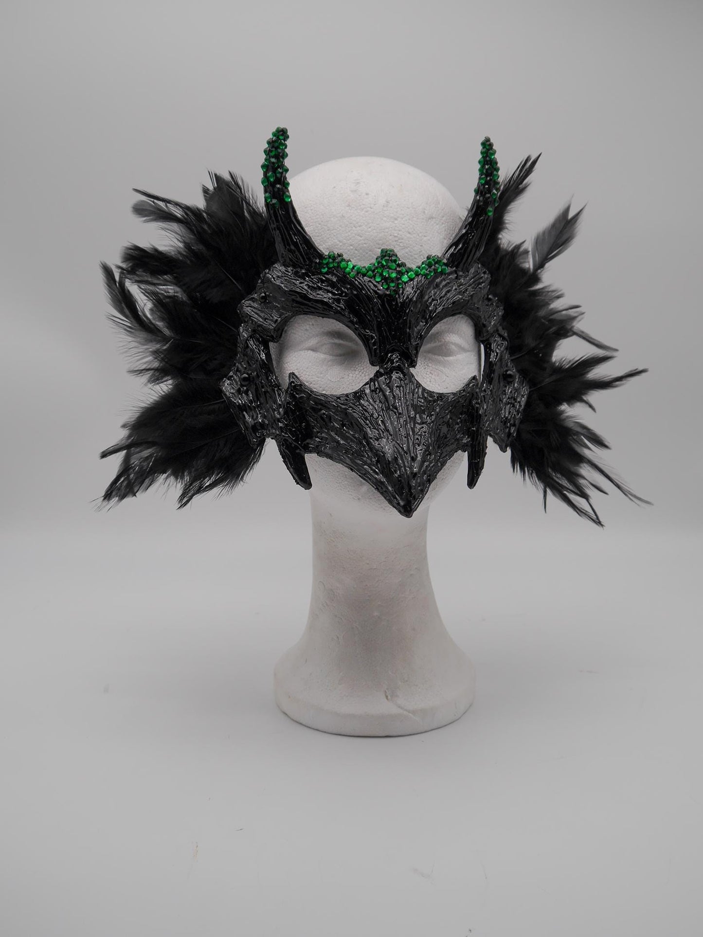 Raven Mask ~ Crow ~ Rabe ~ Vogel ~ Maske ~ Headdress ~ Headpiece ~ Skull - Bones ~ festival ~ Kopfschmuck ~ Teufel