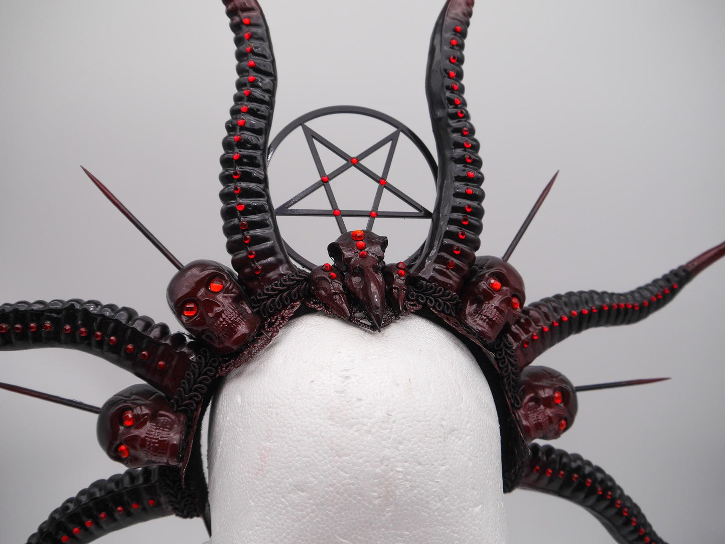 Dark Demon Headdress ~ gothic Horns ~ Queen of Darkness ~ goth ~ occult Headpiece