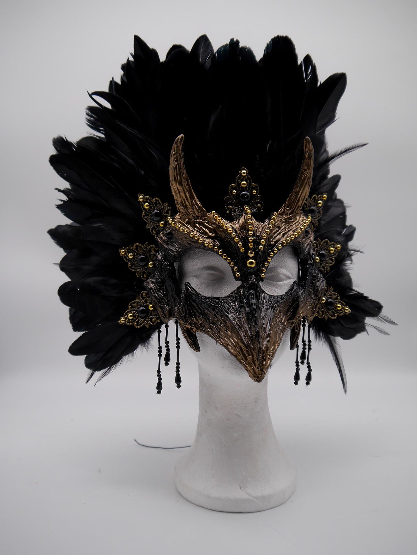 Raven Mask ~ Crow ~ Rabe ~ Vogel ~ Maske ~ Headdress ~ Headpiece ~ Skull - Bones ~ festival ~ Kopfschmuck ~ Teufel