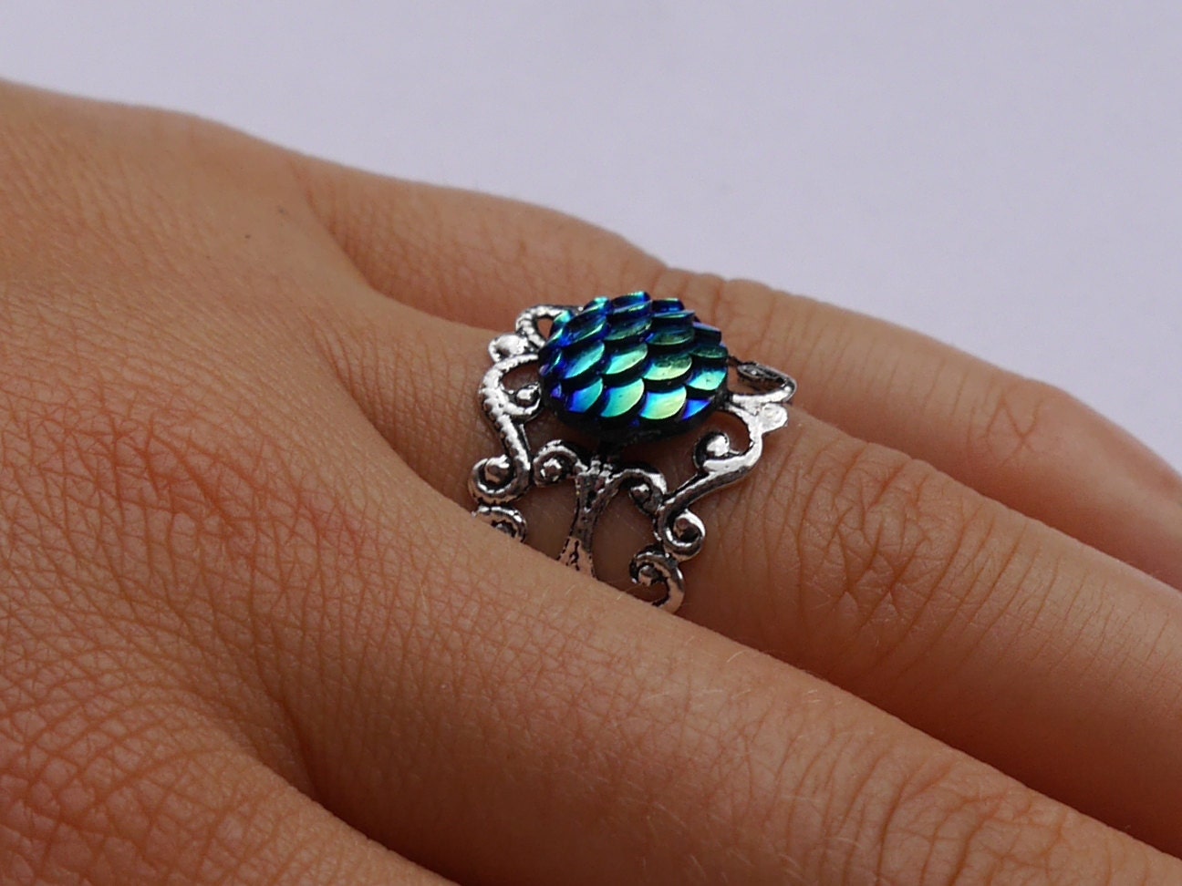 Mermaid ~ Ring ~ Meerjungfrau ~ Fischschuppen ~ skalen ~ Drachen ~ Schmuck ~ Fantasy ~ verstellbar