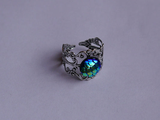 Mermaid ~ Ring ~ Meerjungfrau ~ Fischschuppen ~ skalen ~ Drachen ~ Schmuck ~ Fantasy ~ verstellbar