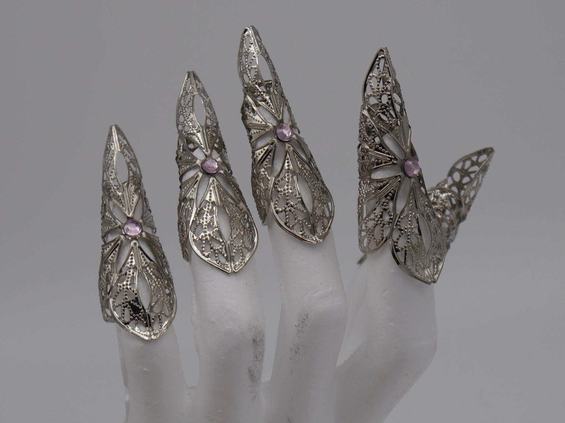 5pc silver Nails Elb Elfe Fantasy Filigree Claws