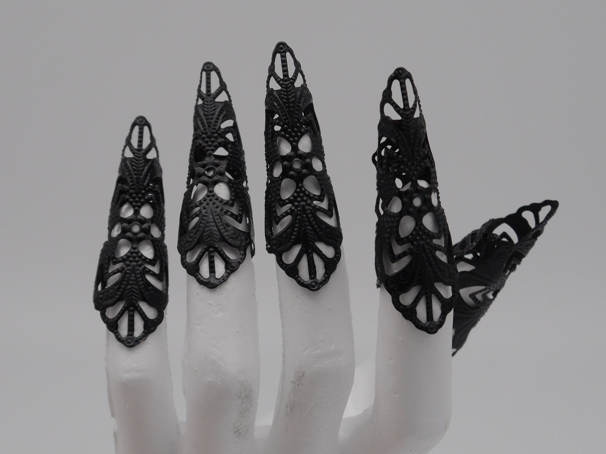 5pc Filigree Claws Nails ~ Nails ~ Nagel ~ Krallen ~ Ringe ~ Gothic ~ Nägel