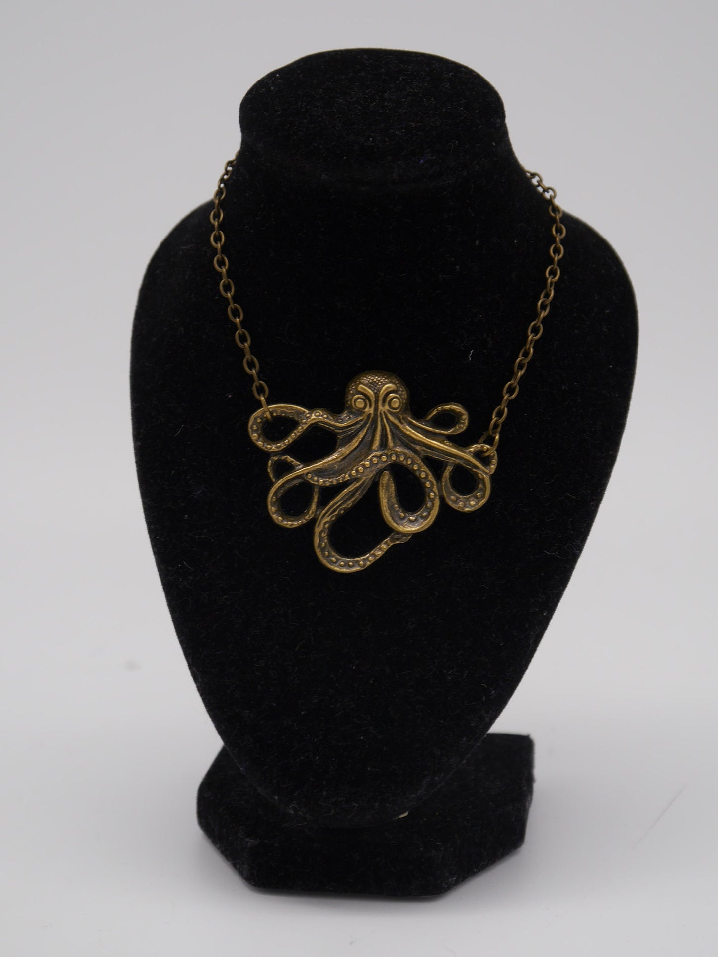 Oktopus ~ Tintenfisch ~ Krake Kette ~ Halskette ~ Anhänger ~ Meerestier ~ silber ~ Bronze ~ XL