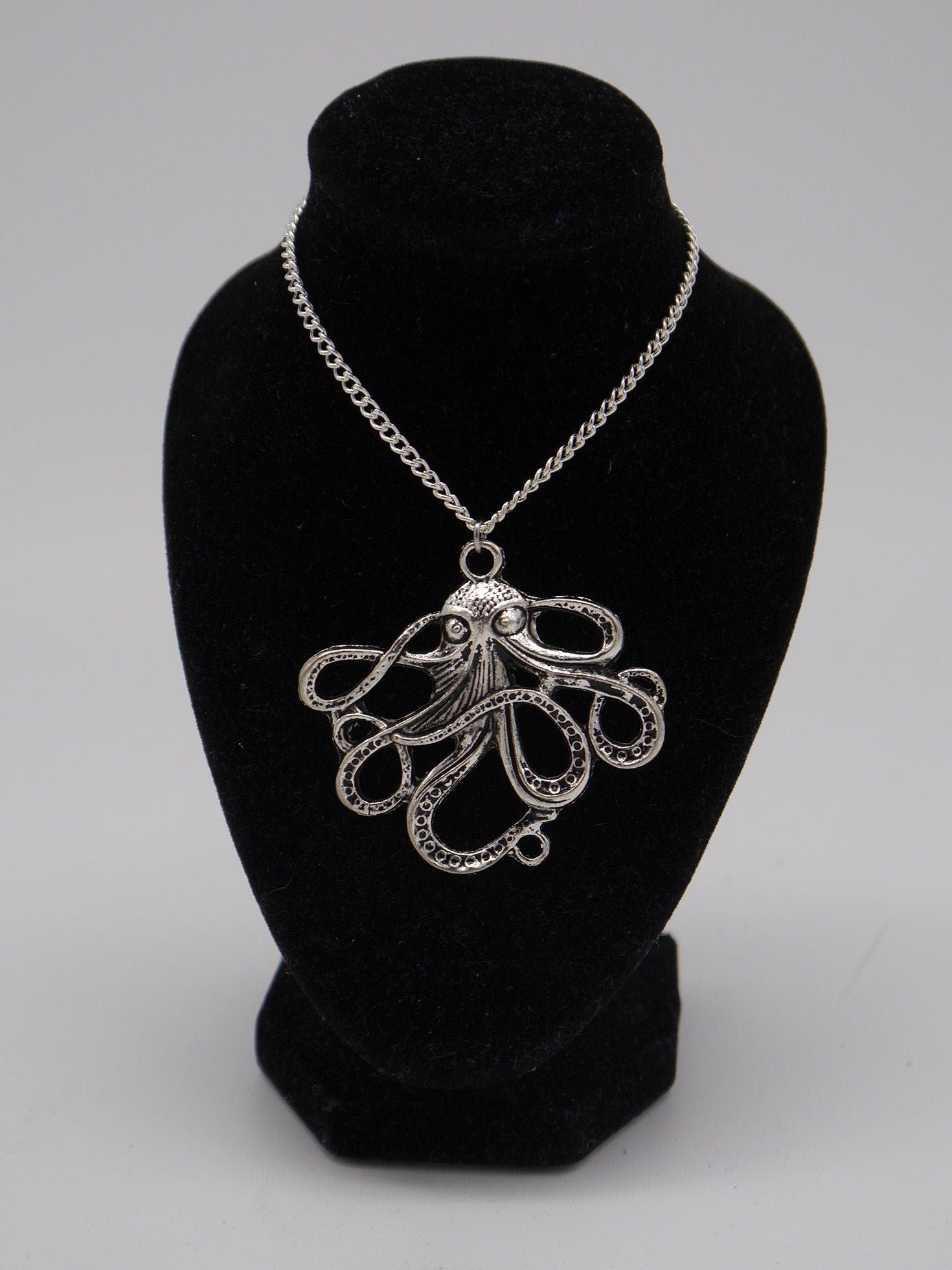 Oktopus ~ Tintenfisch ~ Krake Kette ~ Halskette ~ Anhänger ~ Meerestier ~ silber ~ Bronze ~ XL