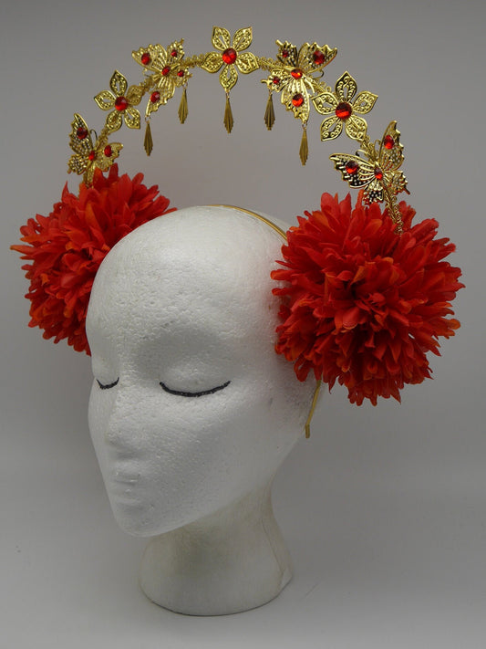 red and gold elves halo ~ Royal ~ Metal gloriole ~ nimbus ~ crown ~ Krone ~ Kranz ~ Heiligenschein ~ Headdress ~ Fee ~ Elfe