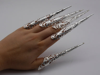 5pc Filigree Claws Nails XXL ~ Nails ~ Nagel ~ Krallen ~ Ringe ~ Gothic ~ Nägel ~ Tips