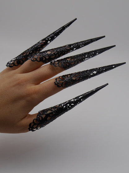 5pc Filigree demon Claws Nails XXL ~ Nails ~ Nagel ~ Krallen ~ Ringe ~ Gothic ~ Nägel ~ Tips ~ devil