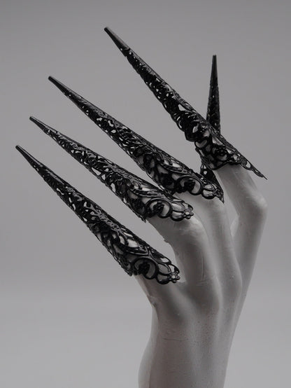 5pc Filigree demon Claws Nails XXL ~ Nails ~ Nagel ~ Krallen ~ Ringe ~ Gothic ~ Nägel ~ Tips ~ devil