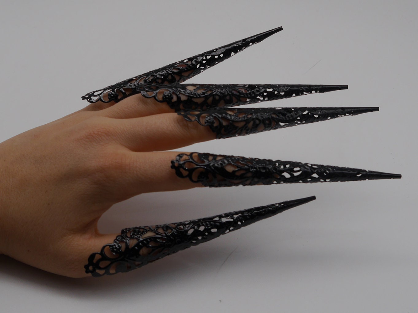 5pc Filigree demon Claws Nails XXL ~ Nails ~ Nagel ~ Krallen ~ Ringe ~ Gothic ~ Nägel ~ Tips ~ devil