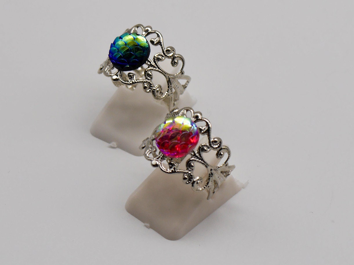 Mermaid ~ Ring ~ Meerjungfrau ~ Fischschuppen ~ skalen ~ Drachen ~ Schmuck ~ Fantasy ~ verstellbar