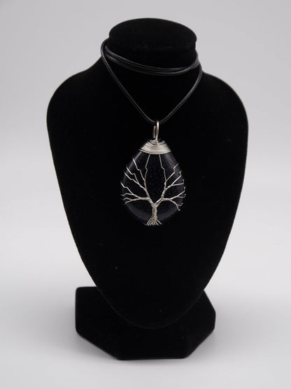 Baum des Lebens Quarz Anhänger ~ Kette ~ wicca ~ ~ Bergkristall Chakra gothic Stein goth mystik mittelalter larp Pendel Hexe Blume