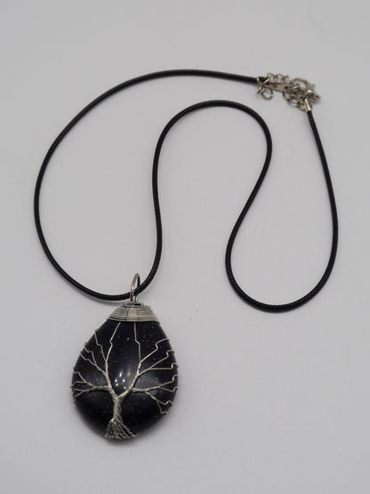 Baum des Lebens Quarz Anhänger ~ Kette ~ wicca ~ ~ Bergkristall Chakra gothic Stein goth mystik mittelalter larp Pendel Hexe Blume