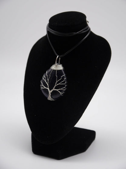 Baum des Lebens Quarz Anhänger ~ Kette ~ wicca ~ ~ Bergkristall Chakra gothic Stein goth mystik mittelalter larp Pendel Hexe Blume