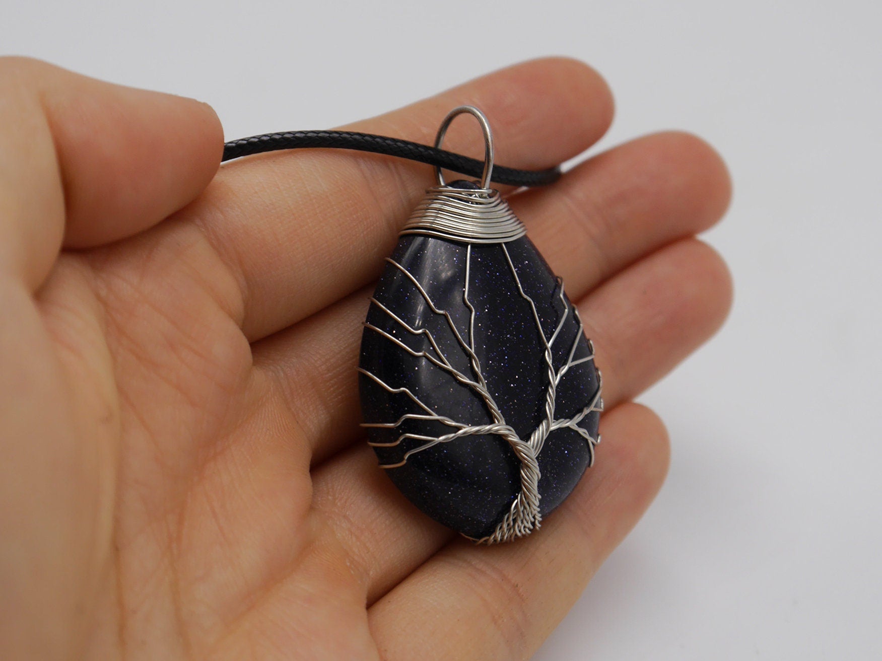 Baum des Lebens Quarz Anhänger ~ Kette ~ wicca ~ ~ Bergkristall Chakra gothic Stein goth mystik mittelalter larp Pendel Hexe Blume