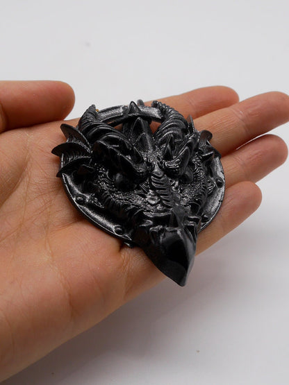 Drachen Amulett Kette ~ black silver Dragon Necklace ~ Fantasy ~ gothic ~ goth ~ witch ~ Resin ~ Geschenk