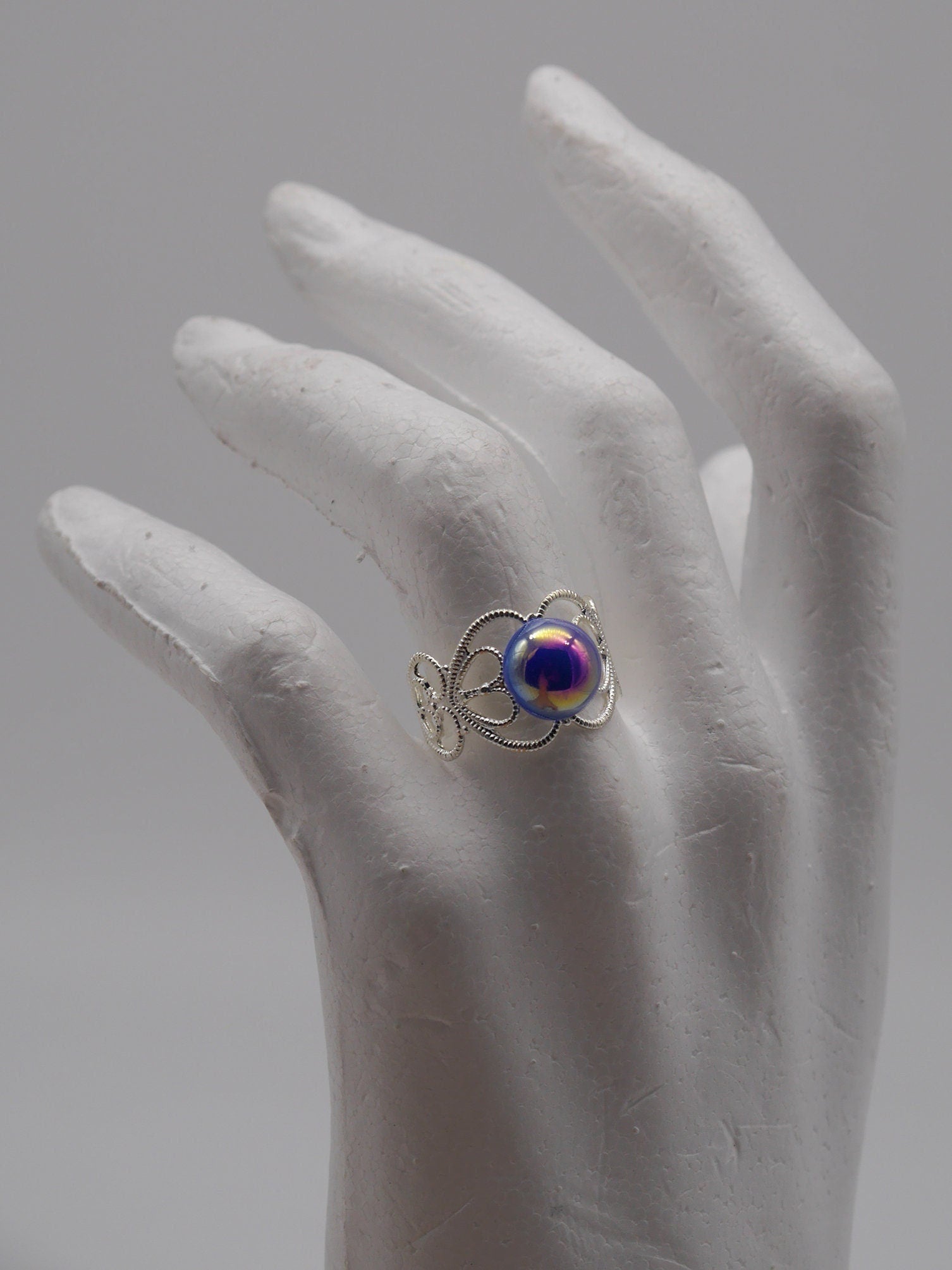 Moon Child Ring ~ Elfe ~ Elb ~ Fantasy ~ Meerjungfrau ~ verstellbar ~ Vintage style ~ Filigree silver ~ Handmade rings ~ Adjustable