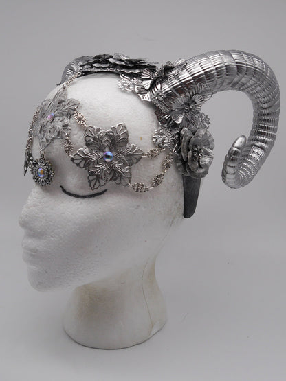 golden or silver Ram Headpiece ~ gothic ~ faun ~ fantasy ~ Geweih ~ Hörner ~ Widder