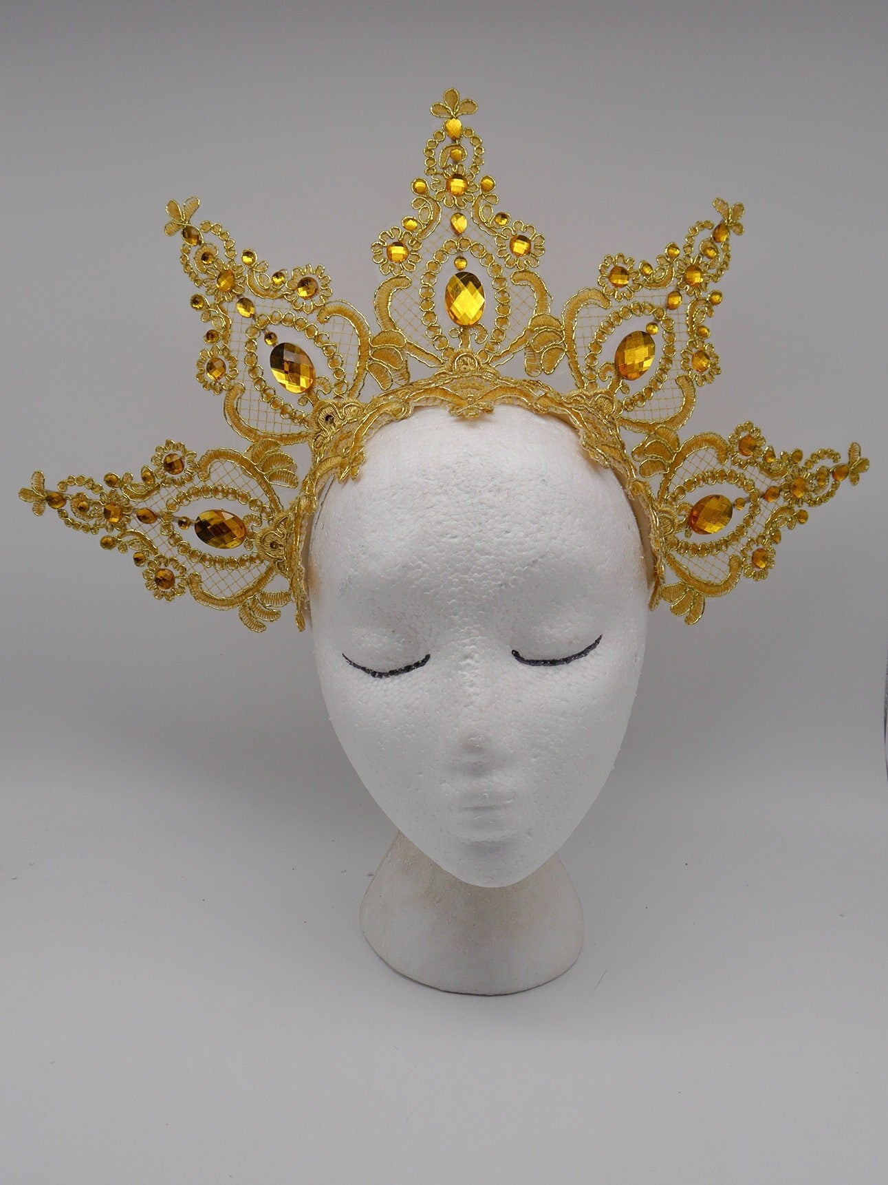 golden Elven Crown ~ Headdress ~ Spitze ~ Headpiece ~ Krone ~ Crown ~ Burlesque ~ Fantasy