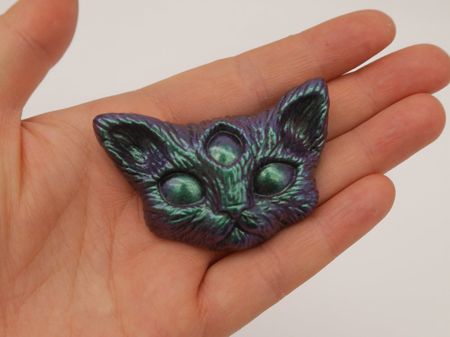 sphynx Katze ~ Epoxid Harz ~ Resin ~ skull ~ Handmade ~ Fledermaus - drei Augen ~ Fantasy ~ gothic ~ goth ~ geschenk