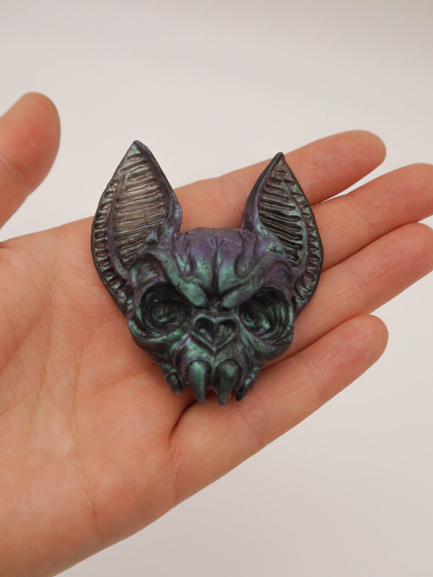 sphynx Katze ~ Epoxid Harz ~ Resin ~ skull ~ Handmade ~ Fledermaus - drei Augen ~ Fantasy ~ gothic ~ goth ~ geschenk