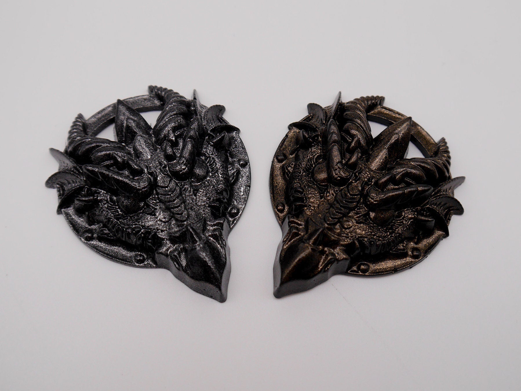 Drachen Amulett Kette ~ black silver Dragon Necklace ~ Fantasy ~ gothic ~ goth ~ witch ~ Resin ~ Geschenk