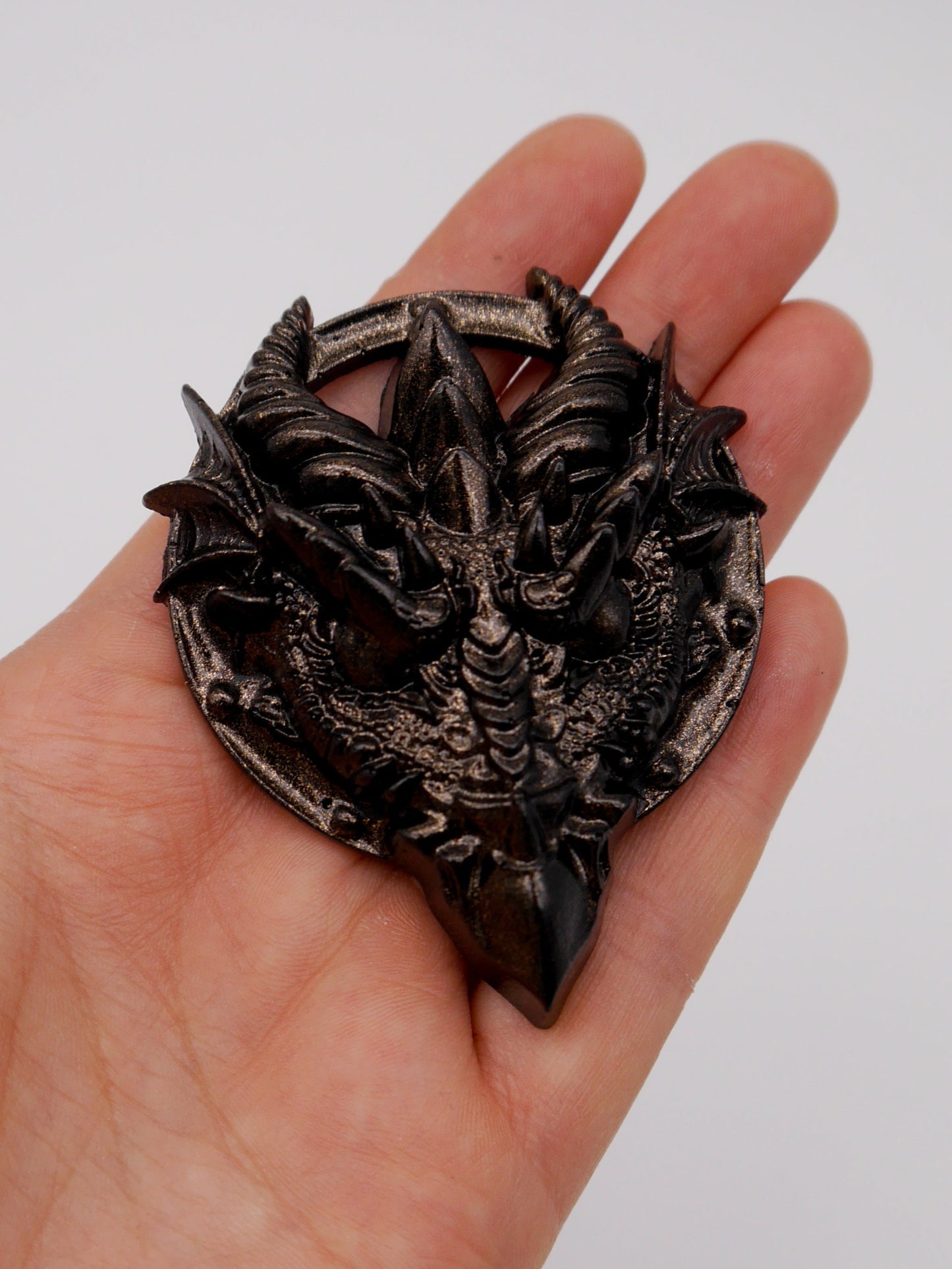Drachen Amulett Kette ~ black silver Dragon Necklace ~ Fantasy ~ gothic ~ goth ~ witch ~ Resin ~ Geschenk