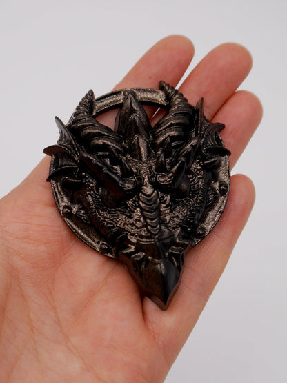 Drachen Amulett Kette ~ black silver Dragon Necklace ~ Fantasy ~ gothic ~ goth ~ witch ~ Resin ~ Geschenk