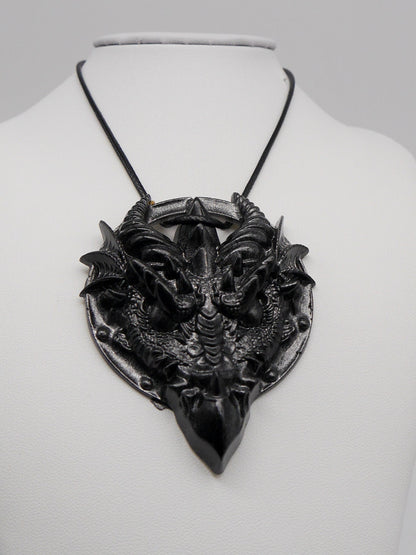 Drachen Amulett Kette ~ black silver Dragon Necklace ~ Fantasy ~ gothic ~ goth ~ witch ~ Resin ~ Geschenk
