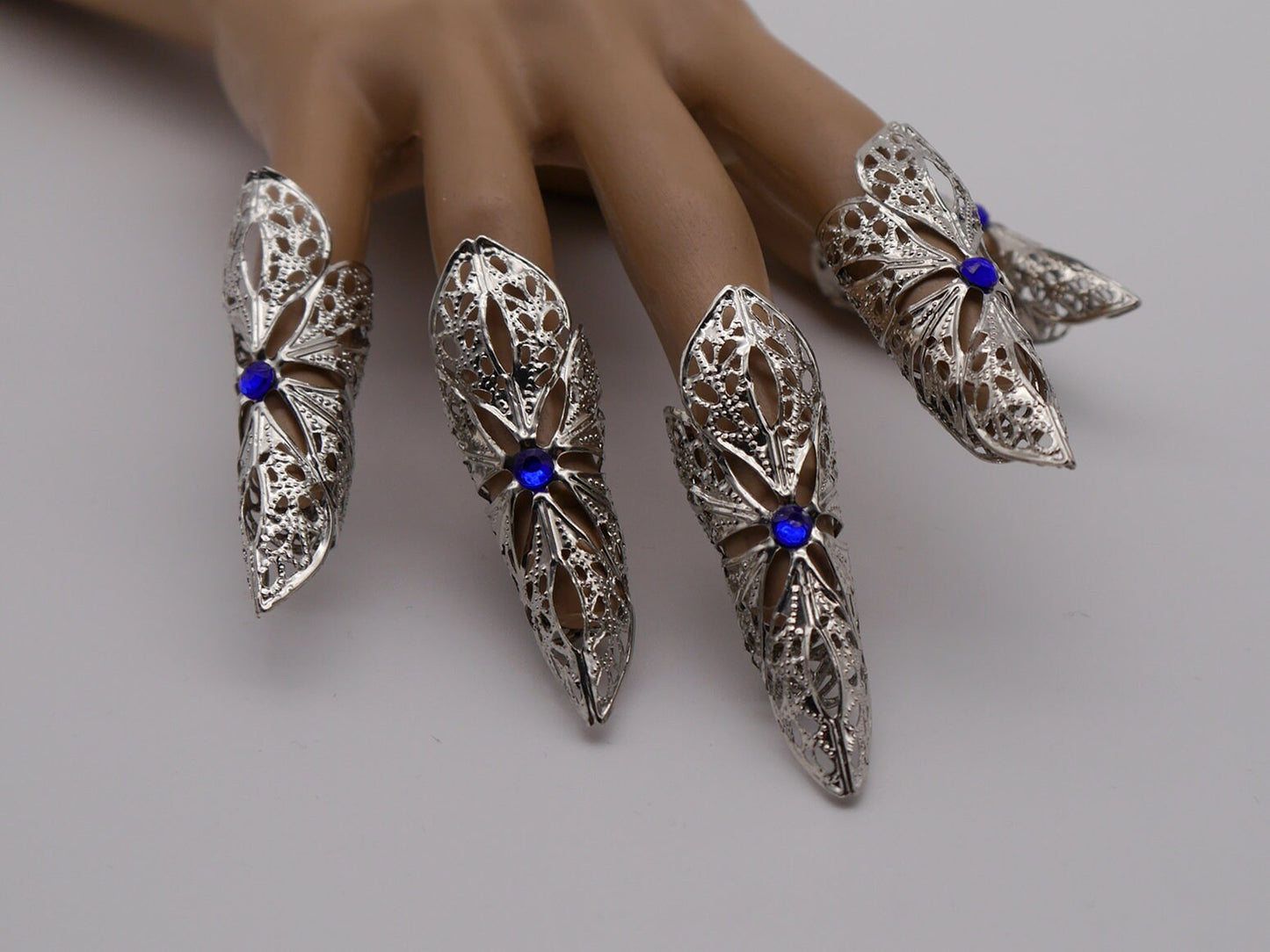 5pc silver Nails Elb Elfe Fantasy Filigree Claws